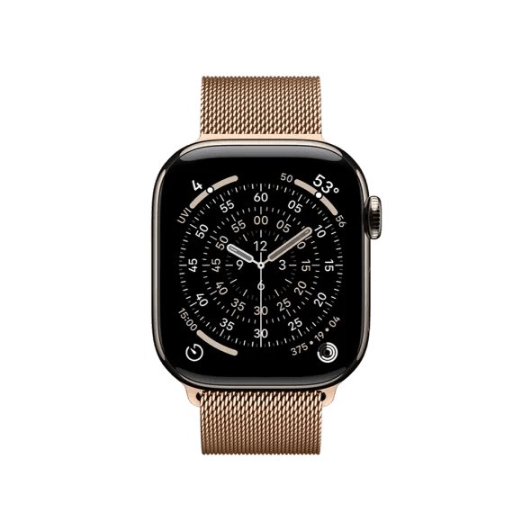 Смарт-годинник Apple Watch Series 11 GPS + Cellular 42mm Natural Tit. Case w. Gold Milanese Loop (MF9H4+MGJ04) 2