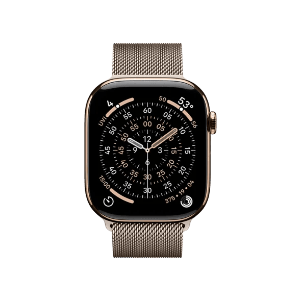 Смарт-годинник Apple Watch Series 11 GPS + Cellular 46mm Gold Tit. Case w. Natural Milanese Loop - S/M (MFC34+MGJ24) 2