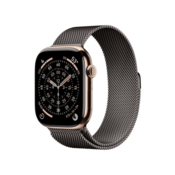 Смарт-годинник Apple Watch Series 11 GPS + Cellular 46mm Gold Tit. Case w. Slate Milanese Loop - M/L (MFC34+MGJ74)