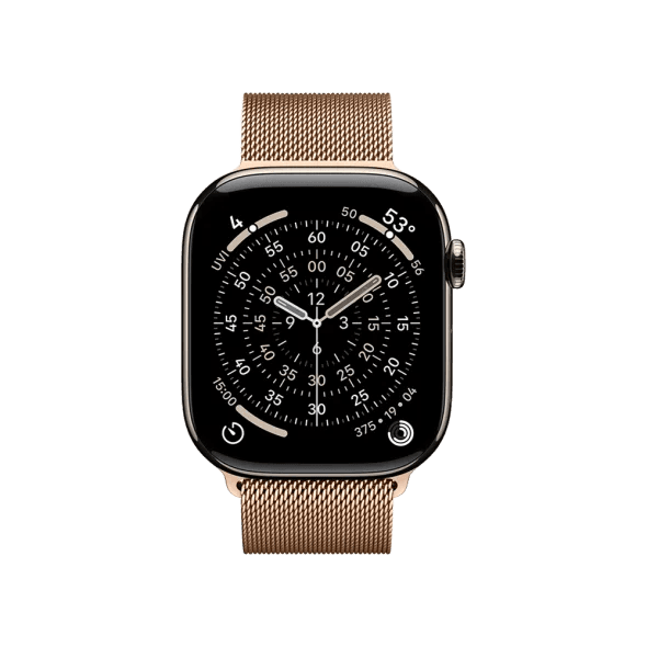 Смарт-годинник Apple Watch Series 11 GPS + Cellular 46mm Natural Tit. Case w. Gold Milanese Loop - S/M (MFAY4+MGJ44) 2