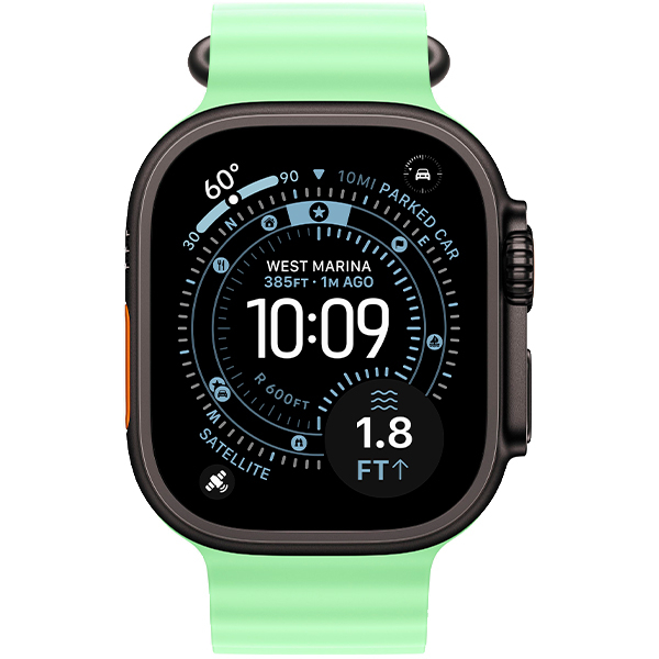 Смарт-годинник Apple Watch Ultra 3 Black Titanium Case with Neon Green Ocean Band (MF254+MGCL4) 2