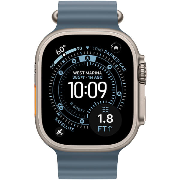 Смарт-годинник Apple Watch Ultra 3 Natural Titanium Case with Anchor Blue Ocean Band (MEWH4) 2