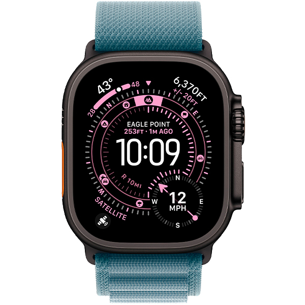 Смарт-годинник Apple Watch Ultra 3 Black Titanium Case with Light Blue Alpine Loop Medium (MF254/MG9L4) 2