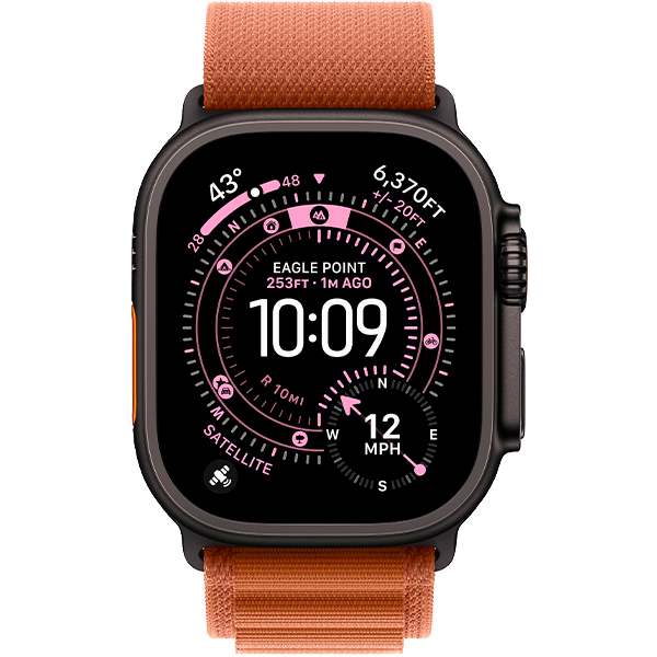 Смарт-годинник Apple Watch Ultra 3 Black Titanium Case with Terra Cotta Alpine Loop Large (MF254/MG9F4) 2